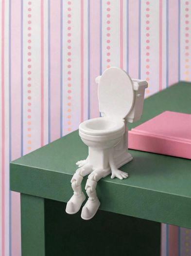 Mini Toilet Figurine With Movable Limbs