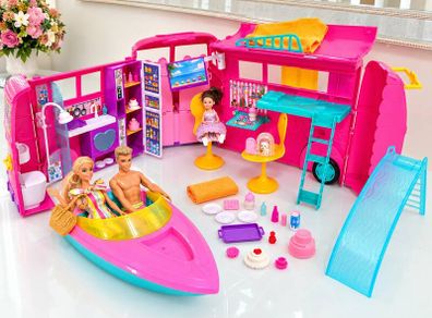 Barbie Camper + Boat + Slide Bundle
