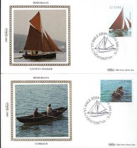 1982 Ireland Irish Boats Commemorative Stamps Benham(4) Silk First Day Cover (FDC)