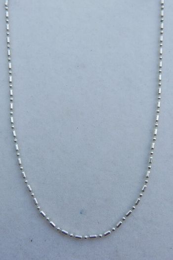 Vintage Sterling Silver 925 Tube and bead chain , Silver necklace , Minimalist jewelry, length 20" - 2,86g