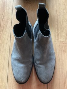 Ladies River Island Grey Leather Boots Size 7