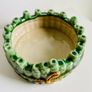 Vintage Green Bamboo Ceramic Serving Dish Decorative Leaf Plate Image 3