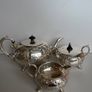 Stunning Vintage Sheffield 3-Piece Silver-Plated Tea Set with Large Engraved Gallery Tray - Polished & Ready Image 9