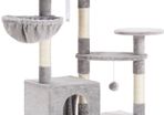 Cat Tree with Sisal Scratching Posts, Multi-Level Cat Tower, Cat climbing frame with large platform, basket MULTIPLE COLOURS (FREE POSTAGE)