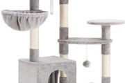 Cat Tree with Sisal Scratching Posts, Multi-Level Cat Tower, Cat climbing frame with large platform, basket MULTIPLE COLOURS (FREE POSTAGE)