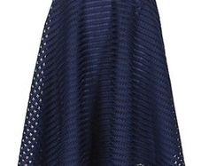 Good-Feeling For Women Izabel London Stripe Midi Skirt Mesh Navy