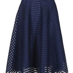 Good-Feeling For Women Izabel London Stripe Midi Skirt Mesh Navy