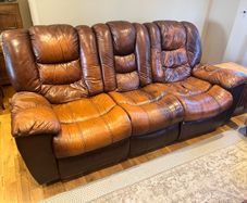 FREE 3-Seater Reclining Leather Sofa