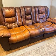 FREE 3-Seater Reclining Leather Sofa