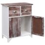 Side Cabinet Brown and White 60x30x75 cm Paulownia Wood Image 7