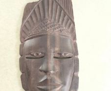 Vintage African hand carving wood tribal wall hanging mask