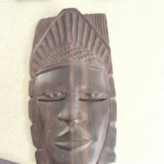 Vintage African hand carving wood tribal wall hanging mask