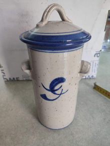 Irish Stoneware Pottery Torage Jar And Lid Or Vase.