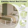 46 cm High Double Bed Frame 135x190 cm, Heavy Duty Metal 4ft6 Double Bed with Sturdy Slats Support, Large Underbed Storage, Noise Free, Easy Assembly, White Image 4