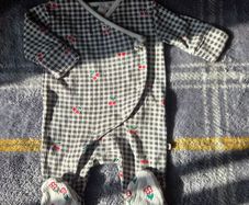 Upto1month, Next Wrap-Style Cherry Sleepsuit