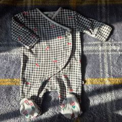 Upto1month, Next Wrap-Style Cherry Sleepsuit