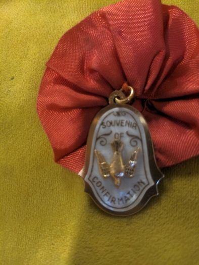vINTAGE Confirmation Medal and Rosette