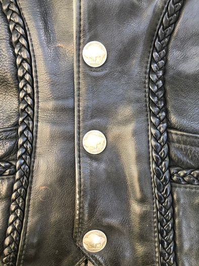 Motorbike leather waist coat Harley Davidson