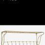 Danish interior design brass shelf with hooks Image 2