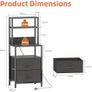 Bedside Table with Charging Station and LED Light Strips, Nightstand with Drawers, Bedside Cabinet for Living Room, Bed Side Table for Bedroom, Black Image 2