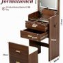 3 in 1 LED Slim Dressing Table with LED Lighting Brown Image 3