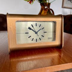 Vintage Working Post Modern Staiger Chrometron Gilt Metal Quartz 1970s