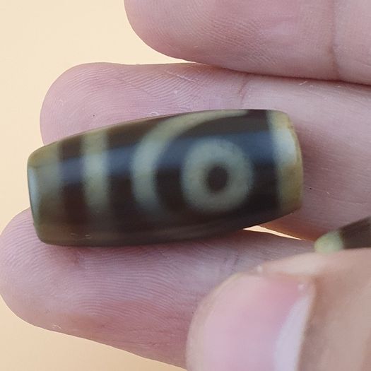 Vintage Lot of 3 Himalayan Tibetan Agate Dzi Beads Amulets