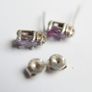 Beautiful Purple Amethyst Sterling Silver 925 Vintage Earrings Image 7