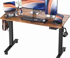 Height Adjustable Electric Standing Desk - 100x60 cm Stand Up Table Desk Thick Splice Board, Smart Control Panel 3 Memory Heights, Anti-Collision System, Sit Stand Desk for Home Office