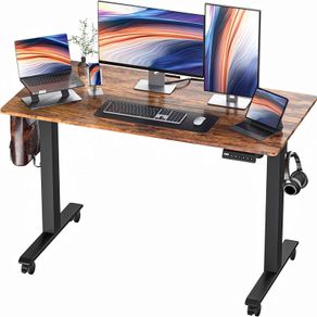 NEW SALE | Height Adjustable Electric Standing Desk - 100x60 cm Stand Up Table Desk Thick Splice Board, Smart Control Panel 3 Memory Heights, Anti-Collision System, Sit Stand Desk for Home Office