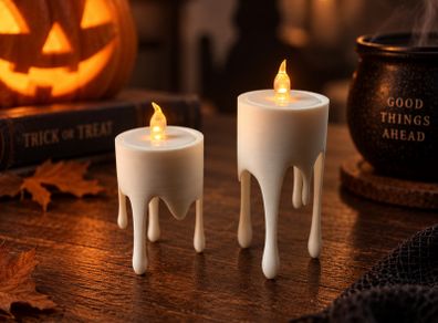 Set 3/12euro or 6/20euro Candles Dripping LED Halloween Decoration