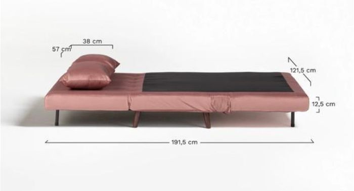 Pink velvet sofa bed