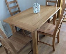 Solid Wood Dining Table and 4 Chairs Set