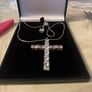 Beautiful silver cross and chain with diamonds was never worn would be a beautiful Christmas present or birthday present Image 4