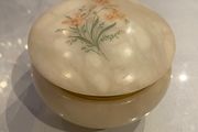 Alabaster reduced trinket dish with mirror