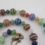 Antique Venetian Style MultiColor Stripe`Pattern Glass Beads Necklace Image 2