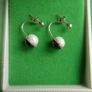 Vintage Black and White Pearl Sterling Silver 925 Earrings 3,5g Image 3