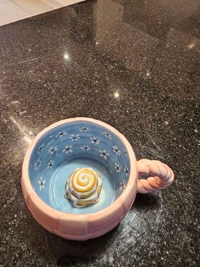 Urban Outfitters Pink Cinnamon Bun Peekaboo Mug