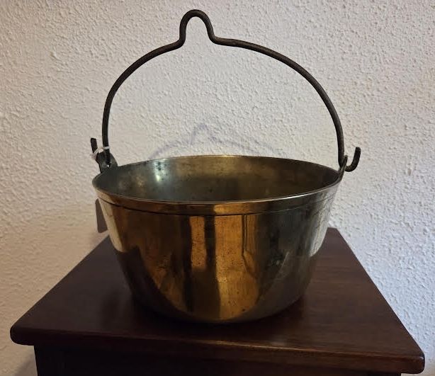 Antique Heavy Brass Hanging Pot