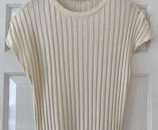 Size 16, Cream Cotton Mix Top by Zara
