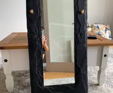 Handmade black slate mirror
