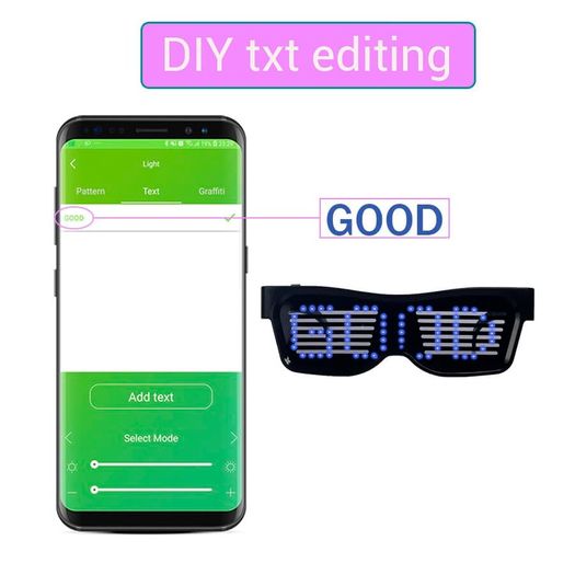 Bluetooth LED Glowing Light Up Flashing Party Glasses Magic Luminous App Control For Halloween Christmas