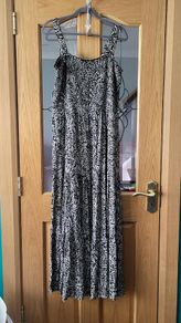 Yours black & white summer maxi dress, Size 16