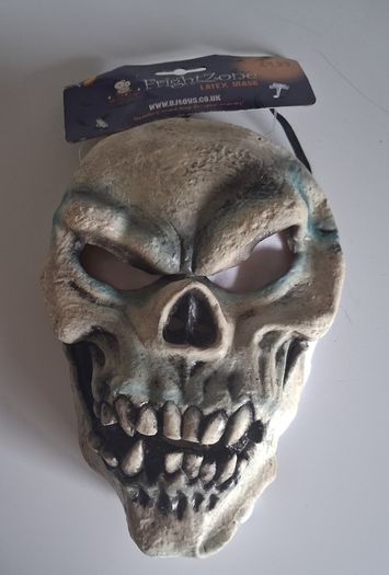 Vintage FrightZone Skull Latex Mask - Halloween Theme