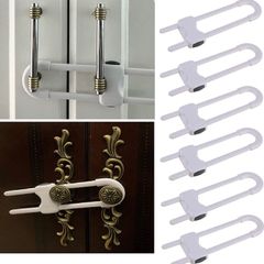 Cupboard Locks for Children & Baby Proofing for Both Cabinet Knobs and Cabinet Handles (6 Packs). U Shape Easy Slide Baby Drawer Safety Lock to Keep Your Child Safe