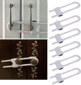 Cupboard Locks for Children & Baby Proofing for Both Cabinet Knobs and Cabinet Handles (6 Packs). U Shape Easy Slide Baby Drawer Safety Lock to Keep Your Child Safe