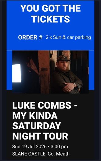 Luke Combs x2 Sun 19th & parking