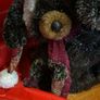 Christmas Bear and baby Bear decoration Vintage on a wooden base classic Image 9