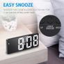 Digital Alarm Clock, Bedside Alarm Clock with Large LED Display, Non Ticking USB/Battery Powered Alarm Clock with Temperature, Snooze, Date, 3 Adjustable Brightness, Voice Control (FREE POSTAGE) Image 5