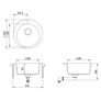 Granite Kitchen Sink Single Basin Round Grey Image 5